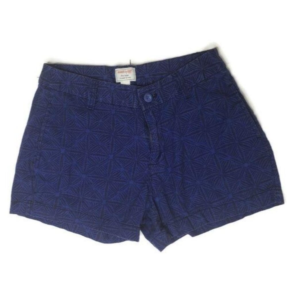 Gap Women's the 4" short Blue Textured Navy Khakis Shorts Size 2